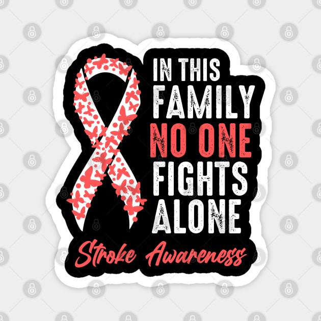 No One Fights Alone Stroke Awareness Survivor Magnet by JB.Collection