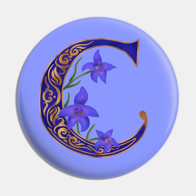 Letter C - Larkspur Pin by Olooriel