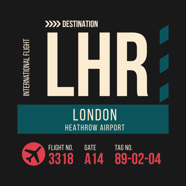 London Heathrow Airport Stylish Luggage Tag (LHR) by SLAG_Creative