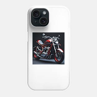 Chrome and Red Motorcycle 2 - Sleek and Stylish Phone Case