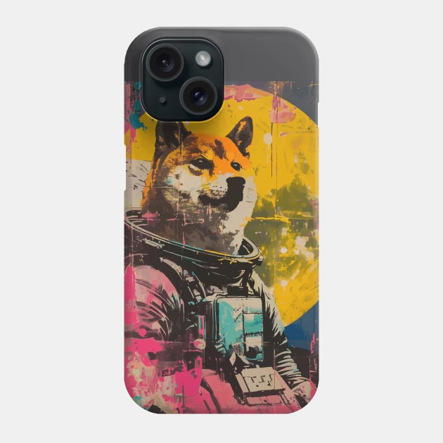 Vintage and vivid shiba dog astronaut portrait Phone Case by etherElric