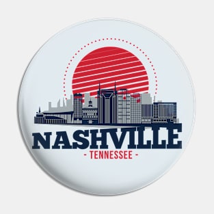 Retro Nashville, Tennessee Skyline Pin