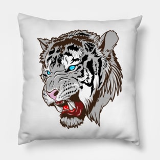 Bengal Tiger white Pillow