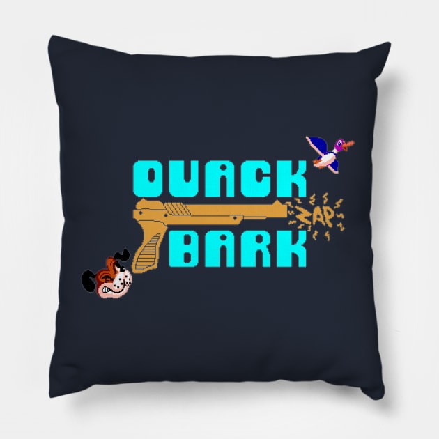 Quack Zap Bark Pillow by SpennyEcks