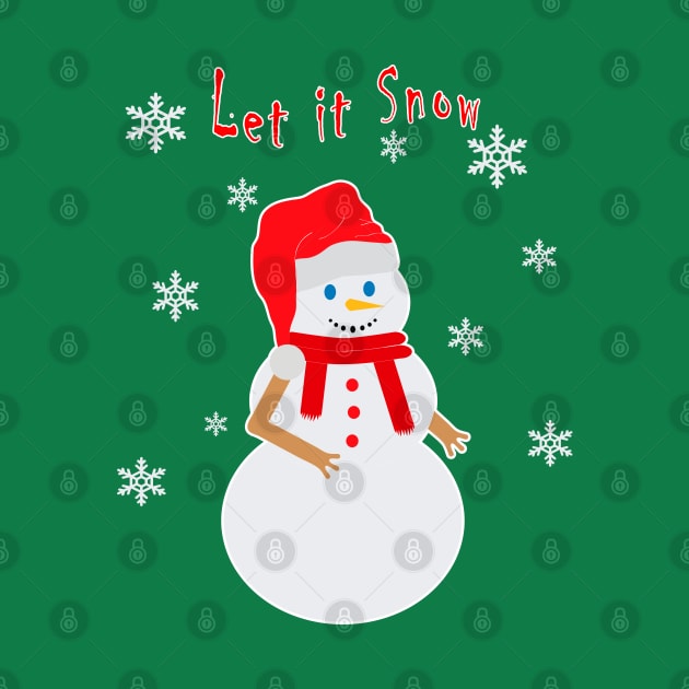 Snowman with Santa Claus hat with tagline: Let it Snow by SPJE Illustration Photography