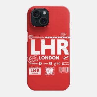 Vintage London LHR Airport Code Travel Day Retro Travel Tag Phone Case