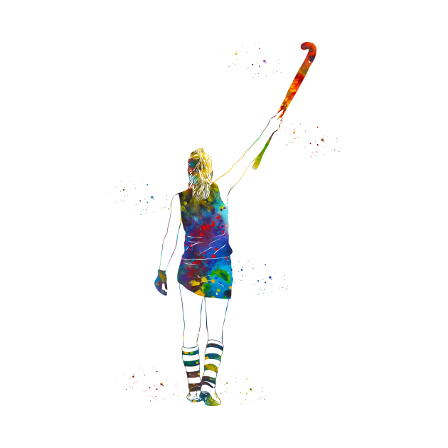 Field Hockey Player Girl by erzebeth