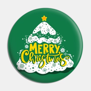 Merry Christmas Tree Pin