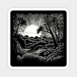 Linocut Vegetation Magnet