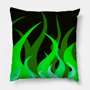 Green Flames Pillow