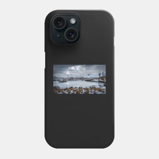 Rannoch Moor Frozen Lake and Snowy Mountains Phone Case