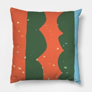 Organic Shape Vertical Lines and Bold Waves Graphic Art GC-117-04 Pillow
