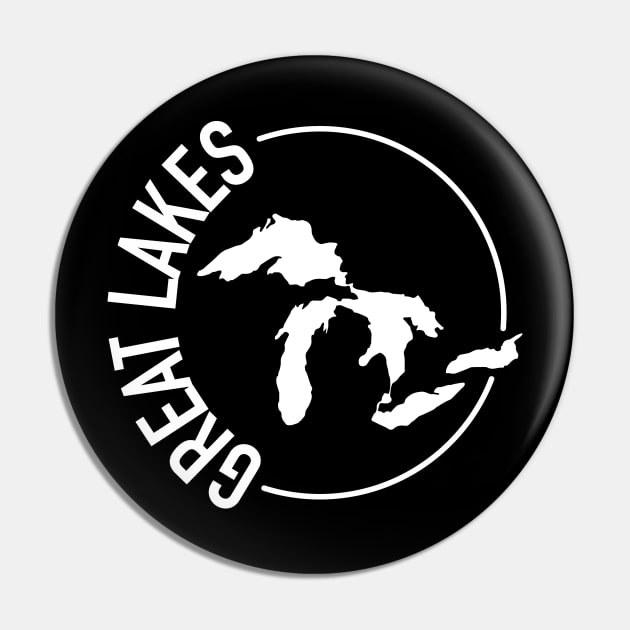 The Great Lakes Lake Michigan White Pin by KevinWillms1