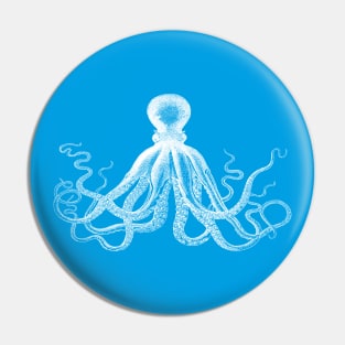 Octopus | Vintage Octopus | Tentacles | Sea Creatures | Nautical | Ocean | Sea | Beach | Turquoise Blue and White | Pin