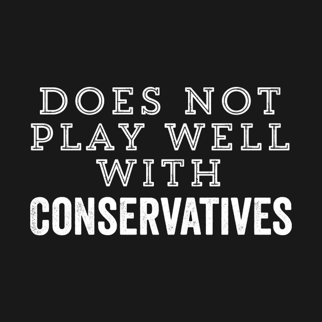 Disover Does Not Play Well With Conservatives Liberal Politics Funny Gift - Liberal - T-Shirt