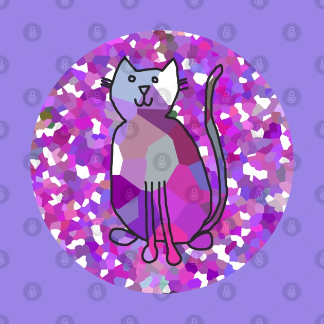 Small Cat on Purple by ellenhenryart