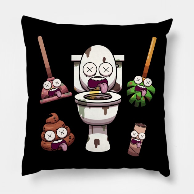 Toilet Elements Pillow by TheMaskedTooner