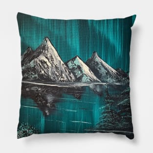 Blue Green Northern Lights Pillow