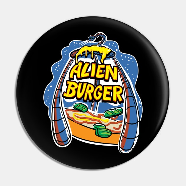 War of the Burgers Alien Burger Pin by eShirtLabs