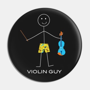 Funny Mens Violin Guy Pin