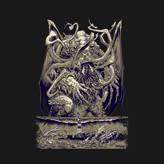 Discover CTHULHU INVADES NY - Sea Monster - T-Shirt