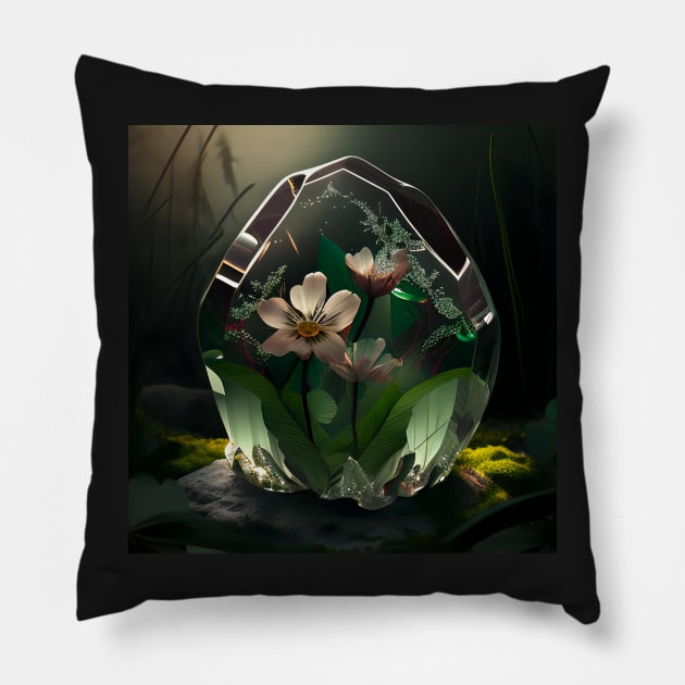 Crystal Blooms Pillow by D3monic