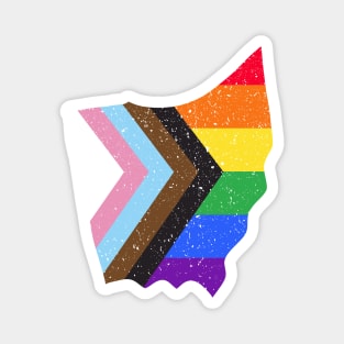 Ohio State Pride: Embrace Progress with the Progress Pride Flag Design Magnet