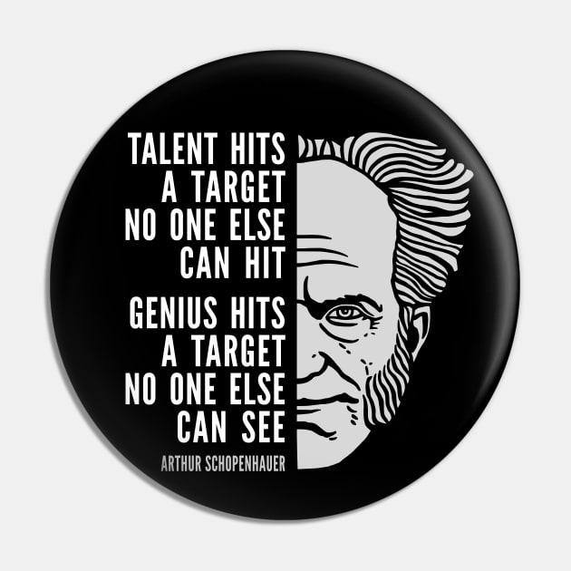 Arthur Schopenhauer Inspirational Quote: Talent vs. Genius Pin by Elvdant