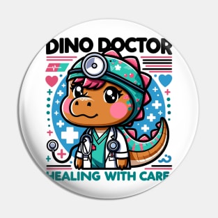 Adorable Dino Doctor: Pediatric Nurse Pin