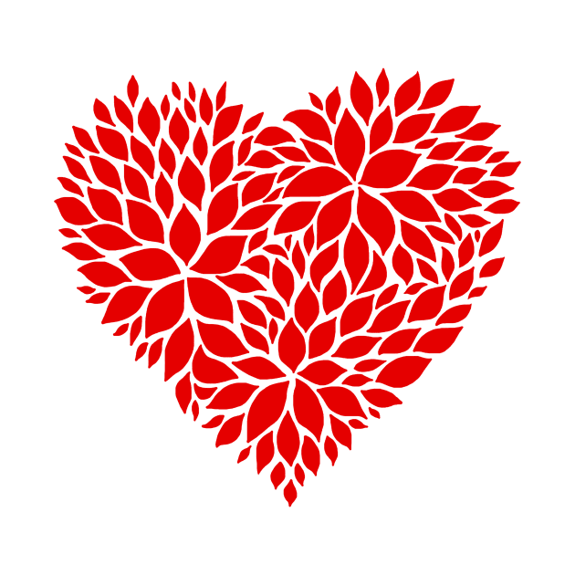 Red Floral Pattern Heart by Art by Deborah Camp