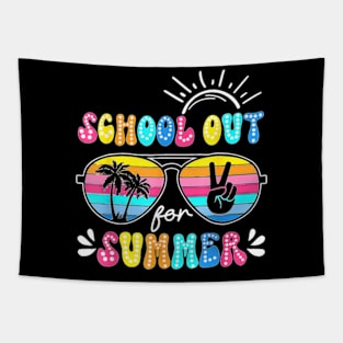 Retro Schools Out For Summer Last Day Of School Teacher Kids T-Shirt Tapestry