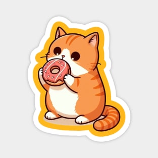 Cat Eating Donut Magnet