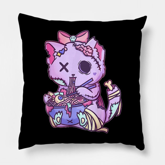 Cat Ra Bowl Pastel Goth Nu Goth Anime Otaku Japanese Pillow by Activate