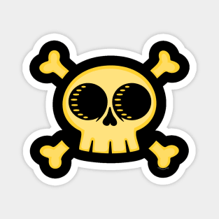 Yellow skull and crossbones Magnet