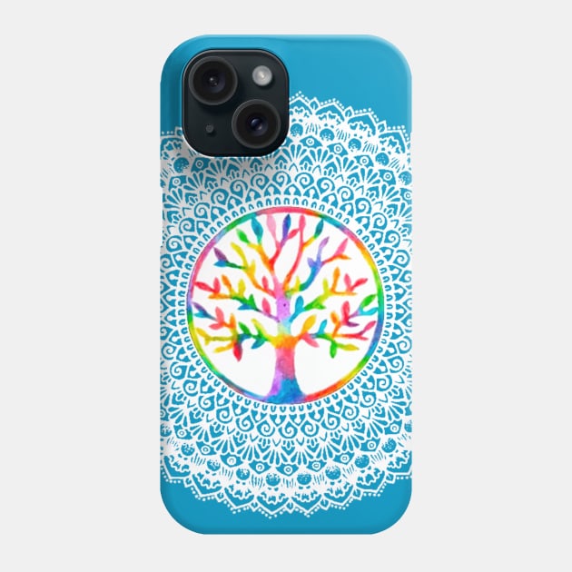 White Tree of Life Mandala Phone Case by MyownArt