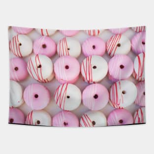 Pink and White Frosted Donut Tapestry