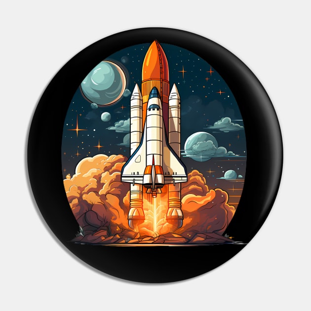 AI Generated Rocketship Pin by Keciu's Shop