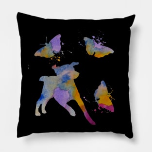 Chesapeake Bay Retriever aka Chessie Art With Butterflies Pillow