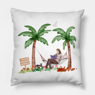 woman in hammock Pillow