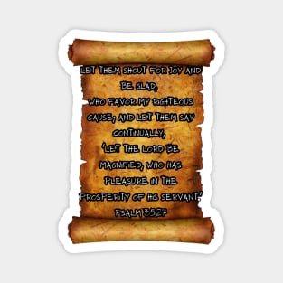 PLEASURE IN YOUR PROSPERITY PSALM 35:27 ROLL SCROLL Magnet