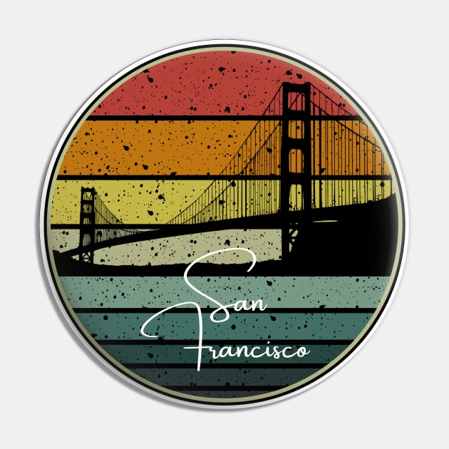 Golden Gate Bridge San Francisco California Birthday Gift Pin by GBDesigner