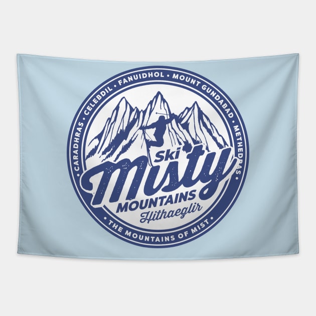 Misty Mountains Tapestry by MindsparkCreative