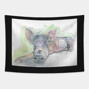 Reclining pig Tapestry