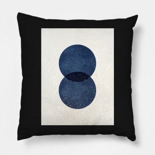 Circle Abstract - Navy Blue Texture Pillow