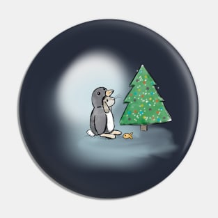 Christmas bunny in penguin suit Pin