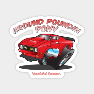 Ground Poundin Pony Cartoon Car Toon Magnet