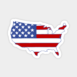 USA Map Flag Patriotic America Magnet