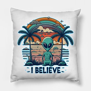 alien I BELIEVE Pillow