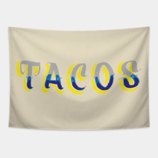 Tacos authentic mexican food callugraphy banner taquería rótulo Tapestry