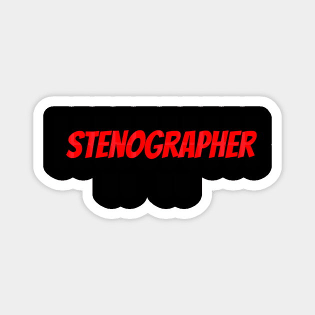 Red and black stenographer steno machine keys Magnet by Tianna Bahringer